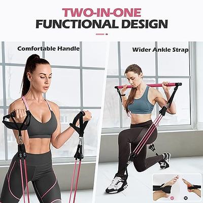 Quindi Pilates Bar Kit with Resistance Bands( 3 Sets of 20 lb,30lb & 40  lb.). Portable, Easy and Quick to Assemble. Exercise from Home, Premium