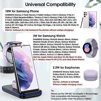 Wireless Charging Station for Samsung, S23 Ultra Charger Station for Galaxy  S23/22/21/Z Flip 4/3 Fold 4/3, Wireless Watch Charger for Galaxy Watch  6/5/4/3/Active 2/1/LTE, Buds/Pro/+/Live - Yahoo Shopping