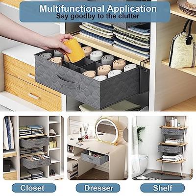 Rebrilliant 2 Pack Socks Underwear Drawer Organizer Divider, 24 Cell Or 16  Cell Collapsible Cabinet Closet Organizer Storage Boxes For Clothes, Socks,  Lingerie, Underwear, Ties