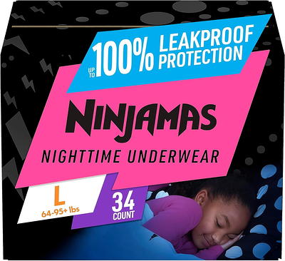 Pampers Ninjamas Nighttime Pants Toddler Girls Size L/XL, 34 Count