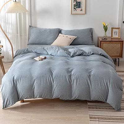 Blue Grey Solid Color King Size Microfiber Comforter Only with Zipper  Closure Duvet Cover and 2-Pillow Shams CY8QHPQGJ1 - The Home Depot