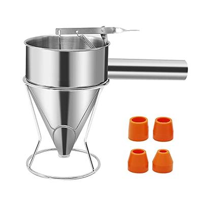 MyLifeUNIT Stainless Steel Pancake Batter Dispenser, Funnel Dispenser with  Stand for Takoyaki and Baking