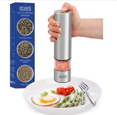 Gravity Electric Salt and Pepper Grinder Set, USB Rechargeable, Automatic  Salt and Pepper Mill Grinder with Adjustable Coarseness, Electric Salt  Shakers, LED Light (2 Packs, Stainless Steel) - Yahoo Shopping