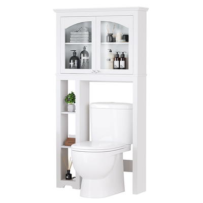 Forbena White Floating Shelves for Bathroom Organizer Over Toilet, Bathroom  Shelves Wall Mounted with Towel Rack, Small Corner Wall Shelf for Bedroom