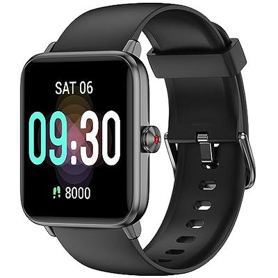 SKG Smart Watch for Android-iPhone iOS, Fitness Tracker with 5ATM Swimming Waterproof, 1.7 inch Touch Screen Bluetooth Fitness Watch - V7 Black, Adult