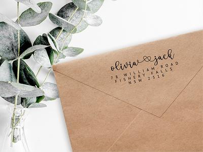 Return Address Stamp, Calligraphy Custom Stamp, Personalized Stamp