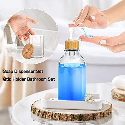  MIERTING Bathroom Accessory Set 5 Pcs, Bamboo Bathroom