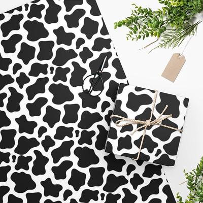 Black and White Cow Print Wrapping Paper