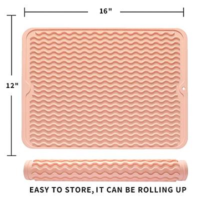 MicoYang Silicone Dish Drying Mat for Multiple Usage,Easy  clean,Eco-friendly,Heat-resistant Silicone Mat for Kitchen Counter or  Sink,Refrigerator or drawer liner Pink L 16 inches x 12 inches - Yahoo  Shopping