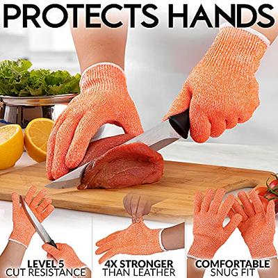 Cut Resistant Gloves Food Grade Level 5 Protection, Safety Kitchen Cuts Gloves for Oyster Shucking, Fish Fillet Processing, Mandolin Slicing, Meat