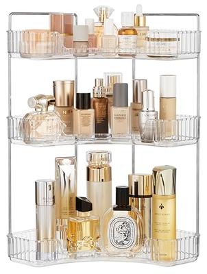 2 Tier Acrylic Bathroom Storage Rack Makeup Cosmetic Organizer in  Iridescent & Clear