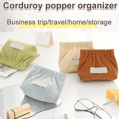  Corduroy Elastic Hair Tie Organizer,Portable Corduroy