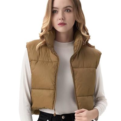 Cropped Puffer Vest Womens, Vest Puffer Jacket Womens