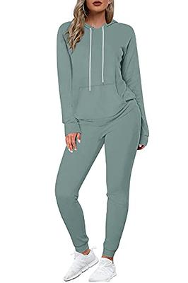 Sweat Suits for Womens Two Piece Outfits Hoodie and Pants Set Sage