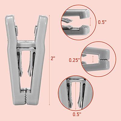 HOUSE DAY Grey Plastic Finger Clips for Hangers, 100 Pack Pants