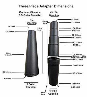  2 Pieces WS25011A 2-1/2-Inch to 1-1/4-Inch Universal Vacuum  Hose Adapters Dry Wet Vacuum Adapter in Black Vacuum Cleaner Adapter  Replacement Accessories : Home & Kitchen