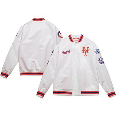 Men's Starter White New York Yankeess Power Forward Satin Full-Snap Varsity Jacket Size: 4XL