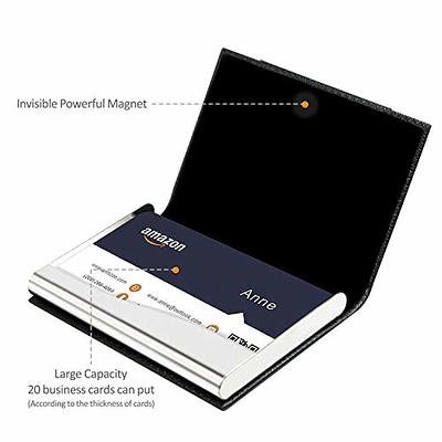 Padike Business Card Holder, T-Black, Faux Leather, RFID Protected, Stylish  Design, Interior Pockets, 3.9 x 2.8 in - Yahoo Shopping