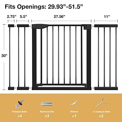 36 Extra Tall Baby Gate for Stairs Doorways, ALVOD 29.93-51.5 Wide Auto  Close Wide Baby Gate with 2-Way Door, Wall Pressure Mounted Walk Through