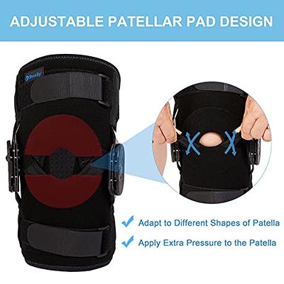  Hinged ROM Knee Brace Post Op Knee Support Adjustable Knee  Immobilizer with Side Leg Stabilizers for Men and Women for Meniscus Tear,  Arthritis, ACL, PCL, Osteoarthritis, Orthopedic Rehab (Black) : Health