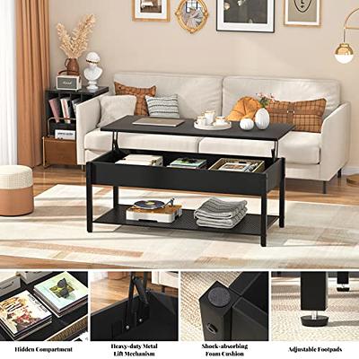 WLIVE Wood Lift Top Coffee Table with Hidden Compartment and Adjustable  Storage Shelf, Lift Tabletop Dining Table for Home Living Room, Office