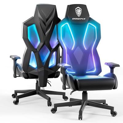 Dowinx Gaming Chair Fabric with Pocket Spring Cushion, Massage Game Chair  Cloth with Headrest, Ergonomic Computer Chair with Footrest 290LBS, Black