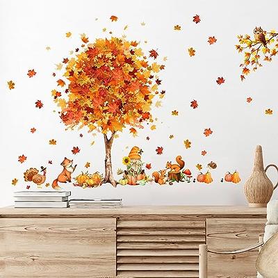 Cholemy Large Size Thanksgiving Tree Wall Stickers Fall Maple Leaf Wall  Stickers Autumn Harvest Pumpkin Tree Wall Decals Animals Window Sticker  Farmhouse Wallpaper Decor for Living Room Bedroom Kids - Yahoo Shopping