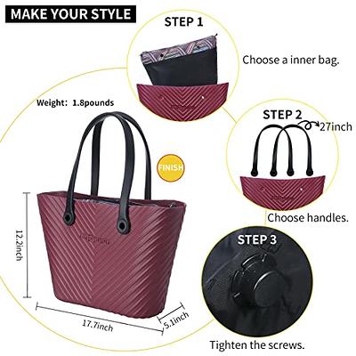 Large Rubber Tote Bag With Waterproof Zipper Pocket | Easy To Clean EVA  Rubber Beach Bag With Holes | Beach Bags For Women