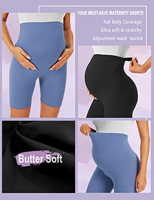 3PCS Maternity Yoga Shorts Over Bump Workout Active Pregnancy