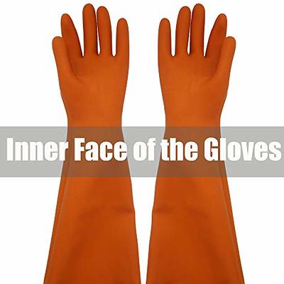 18 XL Size Latex Chemical Resistant Gloves, Reusable Heavy Duty Long  Rubber Gloves Dishwashing Gloves, Industrial Safety Gloves for Men, Forearm