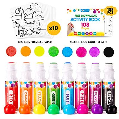  Dot Markers, Washable Dot Markers for Kids Toddlers &  Preschoolers, 4 Colors Bingo Paint Daubers Markers, 1 each, Orange, Yellow,  Purple, Blue, 4 Pack : Toys & Games