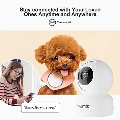 VENZ Indoor Security Camera, 1080p Pet Camera with Phone App