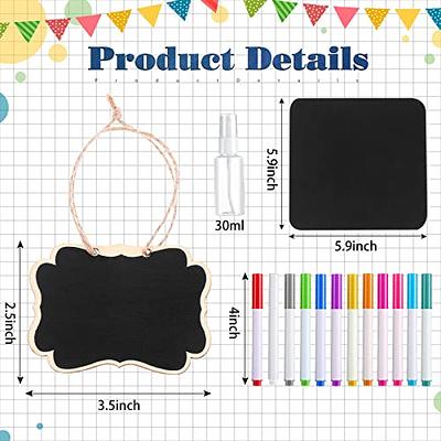 60 Pcs Reusable Mini Chalkboard Signs 6 Designs Small Blackboards