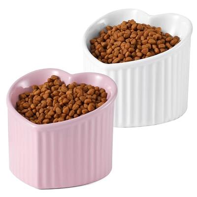 Maitys 2 Pcs cat Slow Feeder Bowl Pet Feeder Wet Food Slow Feed Raised Dish  Healthy