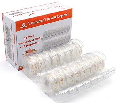 BOMEI PACK Office Transparent Tape with Dispenser, 16PACK Clear Refill  Rolls Gift Wrap Tape Dispenser, 3/4in x 1000in - Yahoo Shopping