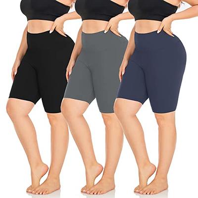 NEW YOUNG 3 Pack Plus Size 8 Biker Shorts for Women-High Waist Tummy  Control Black Workout Spandex Soft Yoga Shorts Summer - Yahoo Shopping