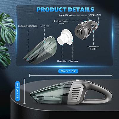 CHENXRN Hand Vacuum Cordless Rechargeable, Dust Busters Handheld Vacuum Strong Suction 8000Pa, Portable Mini Car Hand Held Vacuuming Cordless Cleaner