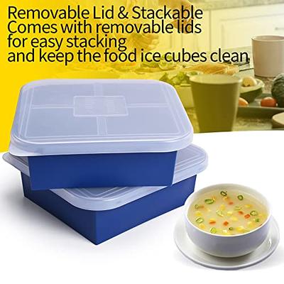 Silicone Freezing Tray with Lid,Soup Cube Tray,Silicone Freezer Container, Freeze & Store Soup, Broth, Sauce - black 