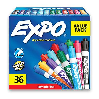 Expo Low Odor Dry Erase Markers, Chisel Tip, Assorted Colors, 8 Pack