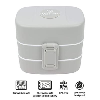 Wagindd Leak-Proof, BPA-Free Stacking Bento Box Lunch Box with 4  Microwave-Safe, Sealed Compartments for Kids and Adults