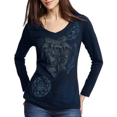 SweatyRocks Women's Long Sleeve V Neck Crop Top Ribbed Knit Loose Tee Shirt