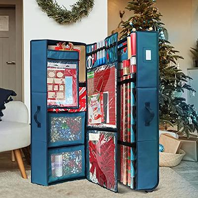 Hearth & Harbor Christmas Wrapping Paper & Holiday Accessories Storage  Organizer Box Heavy Duty