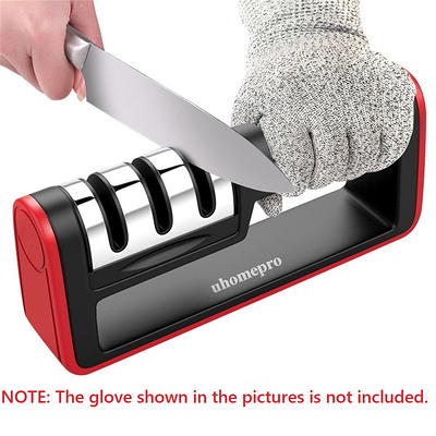 2 in 1 Tungsten steel & Ceramic Knives Sharpener V-Shaped Non Slip Handle