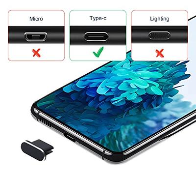 4pcs Anti-Lost Anti Dust Plug, USB Type C Port Dust Covers Caps for Phone,  Black