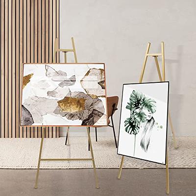 STARHOO Display Easel Stand for Wedding Sign & Poster 63'' Portable Art Easel for Floor Adjustable Metal Easel Black