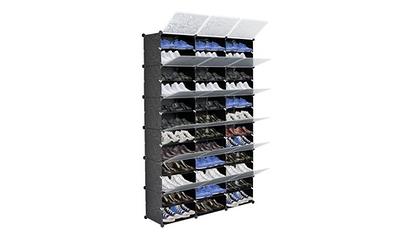 12-Cube 48 Pairs Plastic Shoe Cabinet Storage Boxes 8 Tiers Shoe Rack White  - Yahoo Shopping