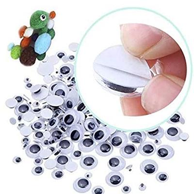 6mm-20mm Wiggle Eyes Self-Adhesive for Craft Stickers, Black and