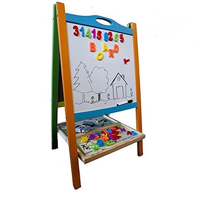 Joyooss Kids Wooden Easel with Extra Letters and Numbers Magnets, Adju