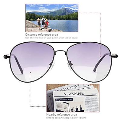 2 Pairs Invisible Bifocal Reading Sunglasses UV400 Protection