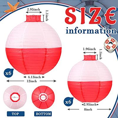 Set of 12 Fishing Bobber Round Paper Hanging Lanterns Fishing